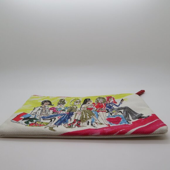 Women Small Canvas Pouch Bag Brighton 2018 Promo Hearts Lining Screen Print Chic - Picture 10 of 12
